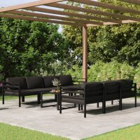 vidaXL 8-tlg. Garten-Lounge-Set mit Kissen Aluminium Anthrazit