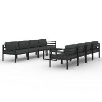 vidaXL 9-tlg. Garten-Lounge-Set mit Kissen Aluminium Anthrazit