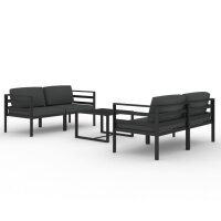 vidaXL 5-tlg. Garten-Lounge-Set mit Kissen Aluminium Anthrazit