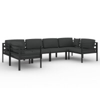 vidaXL 6-tlg. Garten-Lounge-Set mit Kissen Aluminium Anthrazit