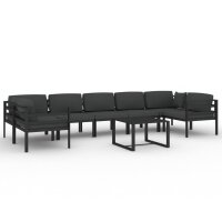 vidaXL 8-tlg. Garten-Lounge-Set mit Kissen Aluminium Anthrazit