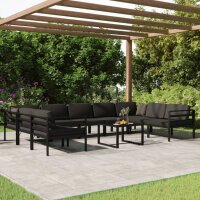 vidaXL 10-tlg. Garten-Lounge-Set mit Kissen Aluminium Anthrazit