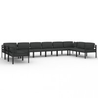 vidaXL 10-tlg. Garten-Lounge-Set mit Kissen Aluminium...