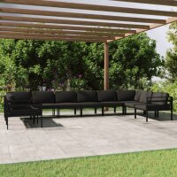 vidaXL 10-tlg. Garten-Lounge-Set mit Kissen Aluminium...