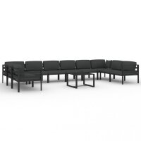 vidaXL 11-tlg. Garten-Lounge-Set mit Kissen Aluminium...