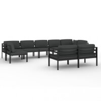 vidaXL 9-tlg. Garten-Lounge-Set mit Kissen Aluminium Anthrazit