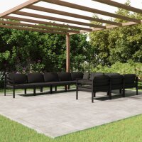 vidaXL 10-tlg. Garten-Lounge-Set mit Kissen Aluminium...