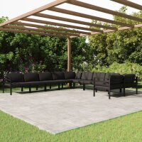 vidaXL 10-tlg. Garten-Lounge-Set mit Kissen Aluminium...