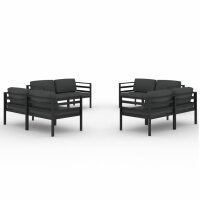 vidaXL 8-tlg. Garten-Lounge-Set mit Kissen Aluminium Anthrazit