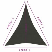 vidaXL Sonnensegel 160 g/m&sup2; Anthrazit 3x4x4 m HDPE