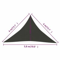 vidaXL Sonnensegel 160 g/m&sup2; Anthrazit 4x4x5,8 m HDPE