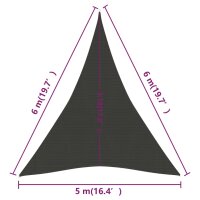 vidaXL Sonnensegel 160 g/m&sup2; Anthrazit 5x6x6 m HDPE