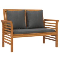 vidaXL Sofabank mit Dunkelgrauen Kissen Massivholz Akazie