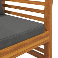vidaXL Sofabank mit Dunkelgrauen Kissen Massivholz Akazie