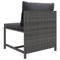 vidaXL 4-tlg. Garten-Lounge-Set mit Kissen Poly Rattan Grau