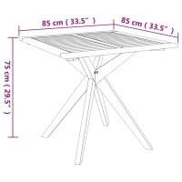 vidaXL Gartentisch 85x85x75 cm Massivholz Akazie