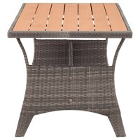 vidaXL Gartentisch Grau 120x70x66 cm Poly Rattan