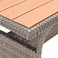 vidaXL Gartentisch Grau 120x70x66 cm Poly Rattan