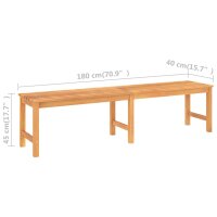 vidaXL Gartenbank 180 cm Massivholz Teak