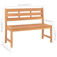 vidaXL Gartenbank 114 cm Massivholz Teak