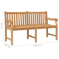 vidaXL Gartenbank 150 cm Massivholz Teak