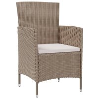 vidaXL Gartenst&uuml;hle mit Kissen 2 Stk. Poly Rattan Beige