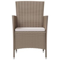 vidaXL Gartenst&uuml;hle mit Kissen 2 Stk. Poly Rattan Beige