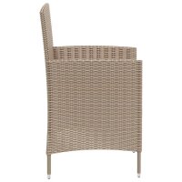 vidaXL Gartenst&uuml;hle mit Kissen 2 Stk. Poly Rattan Beige