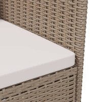 vidaXL Gartenst&uuml;hle mit Kissen 2 Stk. Poly Rattan Beige