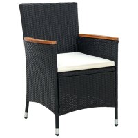 vidaXL Garten-Essstühle 4 Stk. Poly Rattan Schwarz