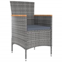 vidaXL Garten-Essstühle 4 Stk. Poly Rattan Grau