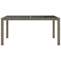 vidaXL Gartentisch 150x90x75 cm Hartglas und Poly Rattan Grau