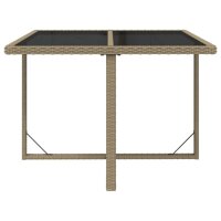 vidaXL Gartentisch Beige 109x107x74 cm Poly Rattan und Glas