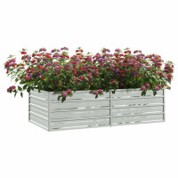 vidaXL Garten-Hochbeet 160x80x45 cm Verzinkter Stahl Silber