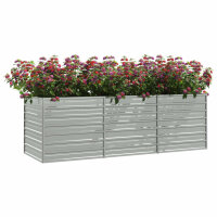 vidaXL Garten-Hochbeet 240x80x77 cm Verzinkter Stahl Silbern