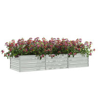 vidaXL Garten-Hochbeet 240x80x45 cm Verzinkter Stahl Silber