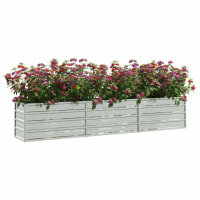 vidaXL Garten-Hochbeet 240x40x45 cm Verzinkter Stahl Silber