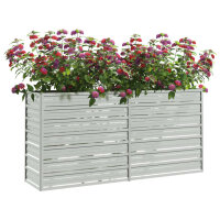 vidaXL Garten-Hochbeet 160x40x77 cm Verzinkter Stahl Silber