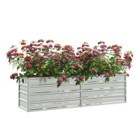 vidaXL Garten-Hochbeet 160x40x45 cm Verzinkter Stahl Silber