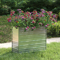 vidaXL Garten-Hochbeet 100x40x77 cm Verzinkter Stahl Silber