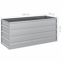 vidaXL Garten-Hochbeet 100x40x45 cm Verzinkter Stahl Silber