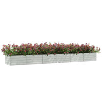 vidaXL Garten-Hochbeet 480x80x45 cm Verzinkter Stahl Silber