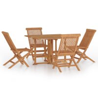 vidaXL 5-tlg. Garten-Essgruppe Klappbar Massivholz Teak