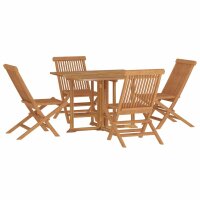 vidaXL 5-tlg. Garten-Essgruppe Klappbar Massivholz Teak