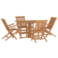 vidaXL 5-tlg. Garten-Essgruppe Klappbar Massivholz Teak