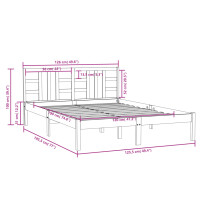 vidaXL Massivholzbett Schwarz 120x190 cm 4FT Small Double