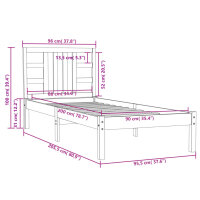 vidaXL Massivholzbett Wei&szlig; 90x200 cm