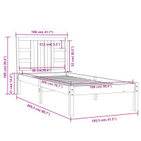 vidaXL Massivholzbett 100x200 cm