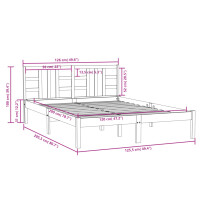 vidaXL Massivholzbett Honigbraun 120x200 cm