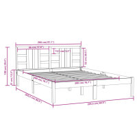 vidaXL Massivholzbett Grau 200x200 cm